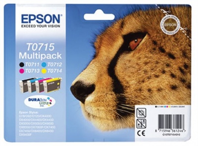 T07154010 Tintapatron multipack Stylus D78, D92, D120 nyomtatókhoz, EPSON, b+c+m+y, 23,9ml