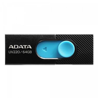 Pendrive, 64GB, USB 2.0, ADATA "UV220", fekete